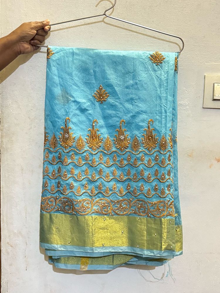 Embroidered Blue Saree