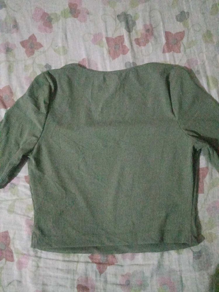 Sage Green Ribbed Top