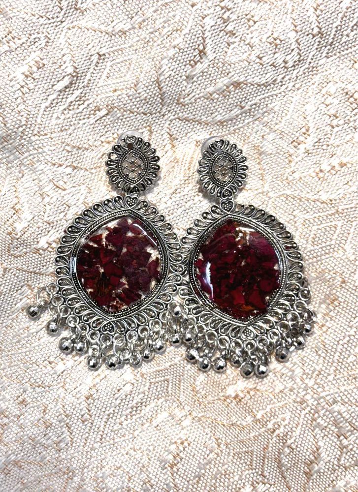 rose petal resin Jhumkaa