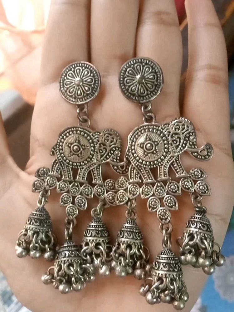 Elephant Jhumka Earrings