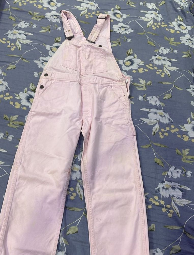 Pink Denim Overalls