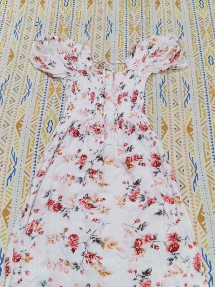Floral Puff Sleeve Maxi Dress