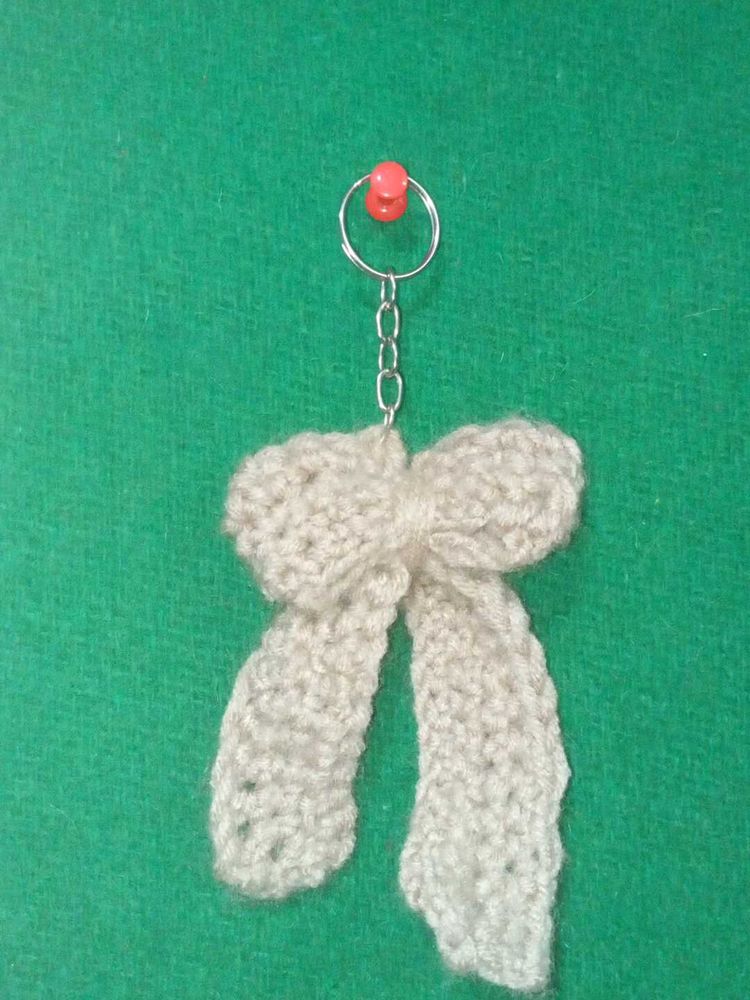Handmade Crochet Bow Keychain