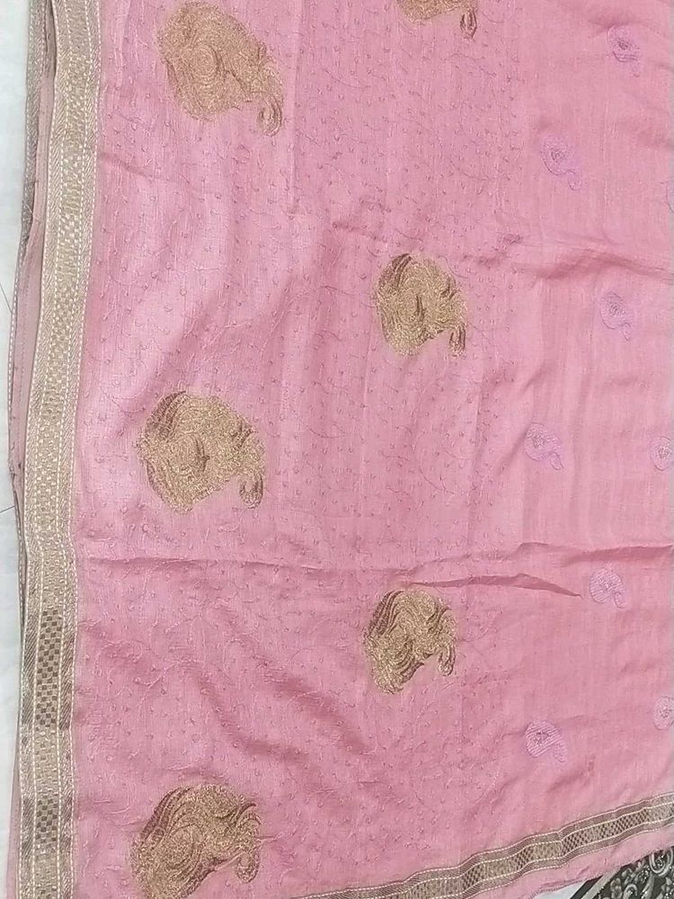 Pink Colour Saree And Looking Beautifull