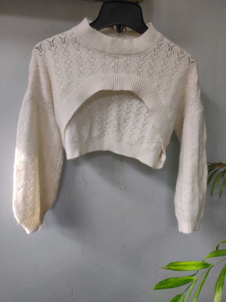 Cropped Knit Sweater