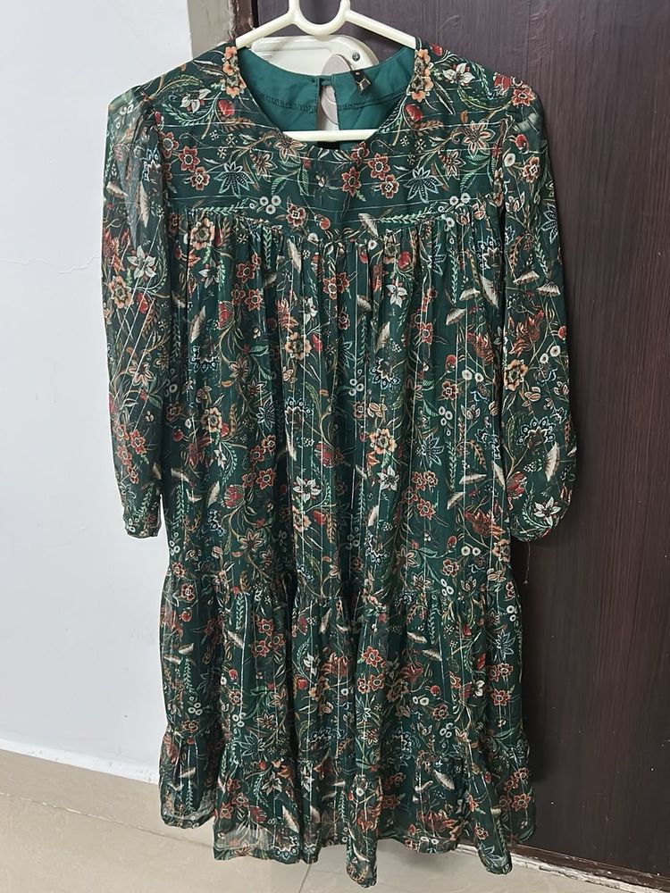 Floral Print Tiered Mini Dress