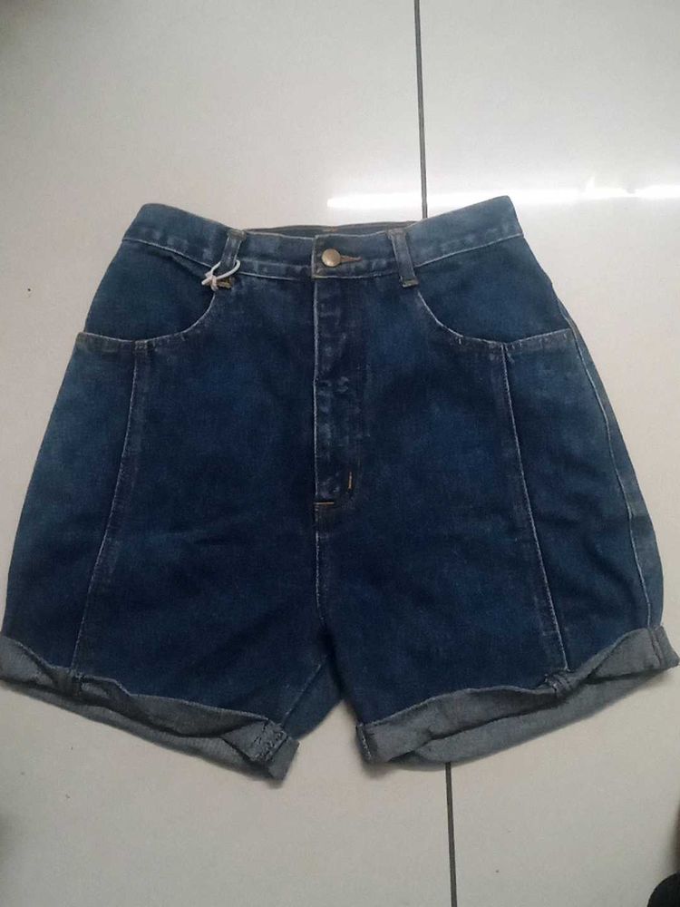 Denim High-Waisted Shorts