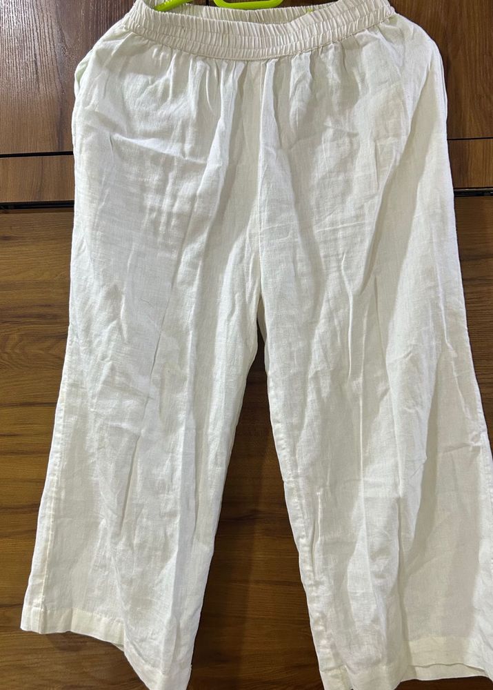 trendy lien white pants