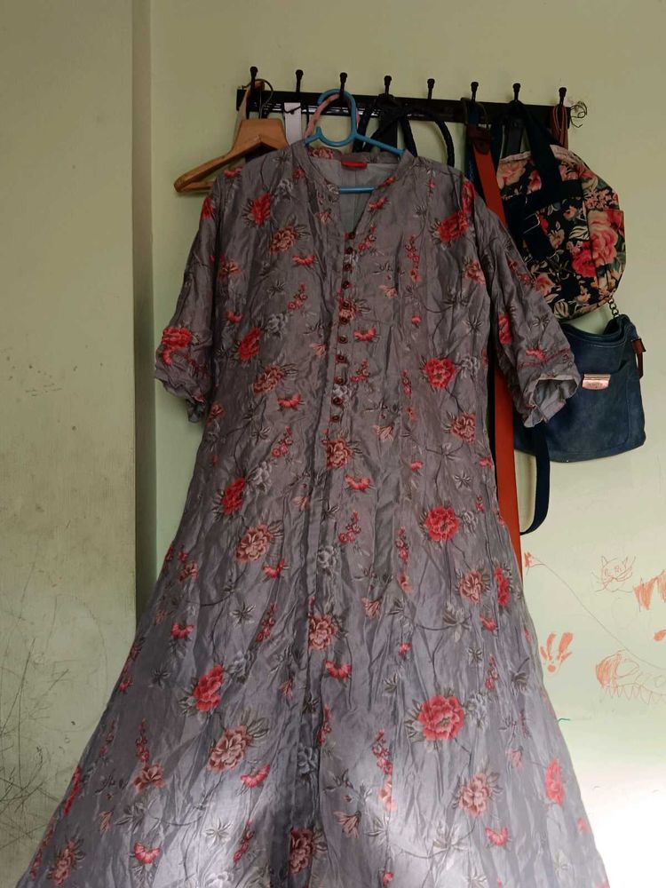 Floral Print Button-Down Maxi Dress