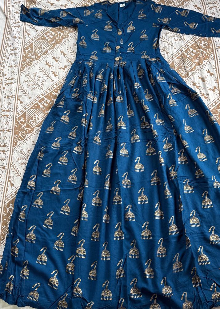 Blue Printed Dress