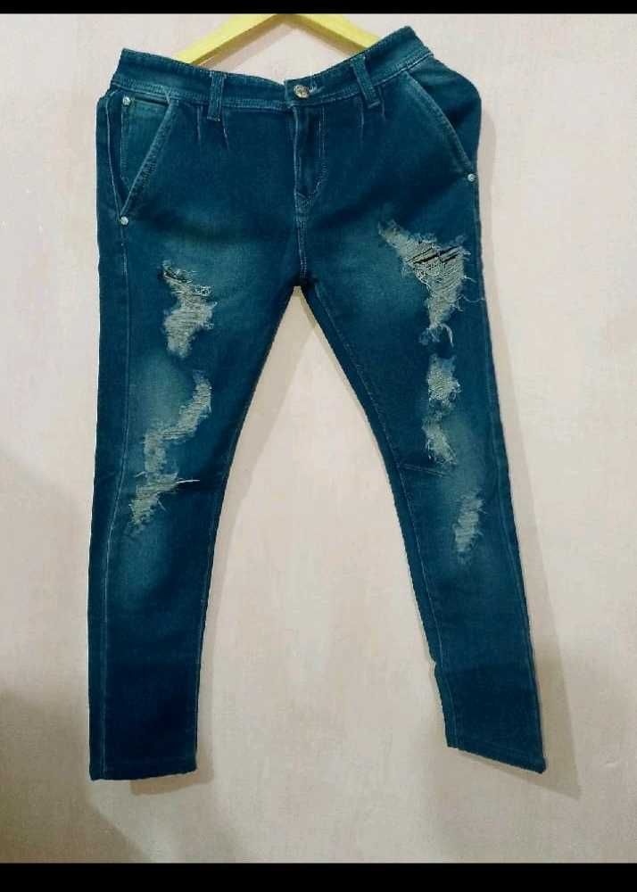 Ripped Blue Denim Jeans