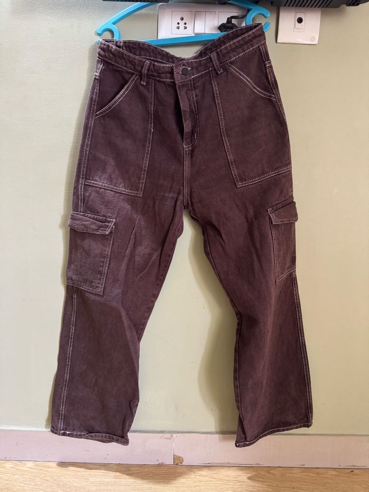 Brown Cargo Denim