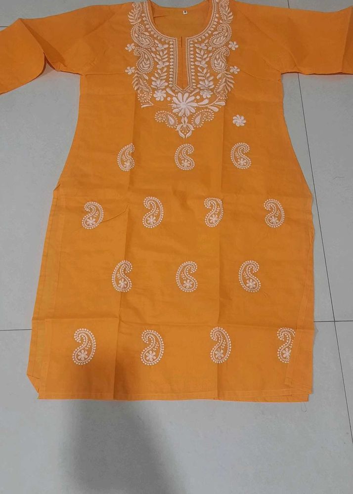 Yellow Embroidered Kurta