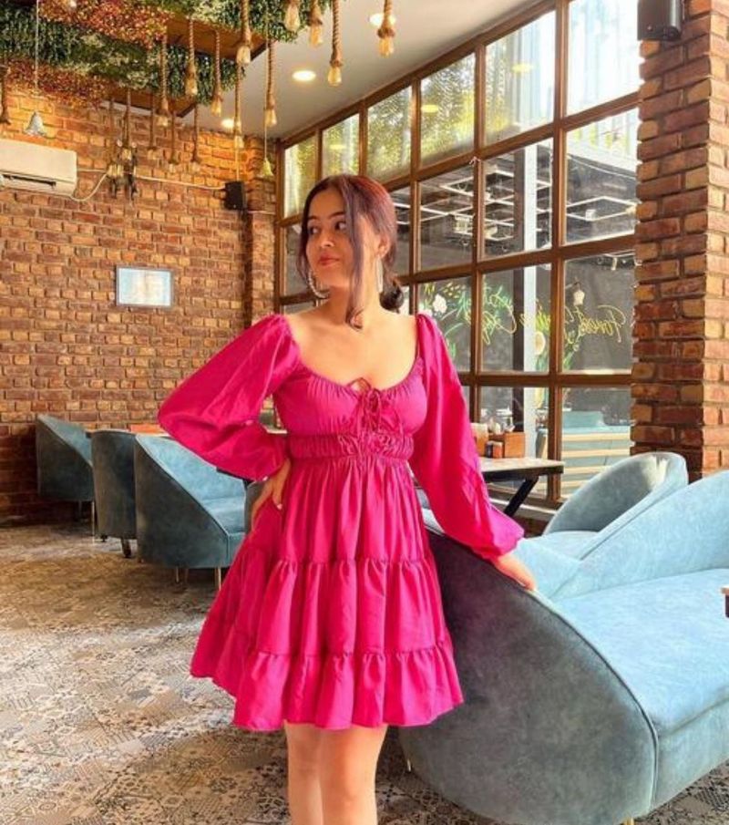 Pink Tiered Mini Dress