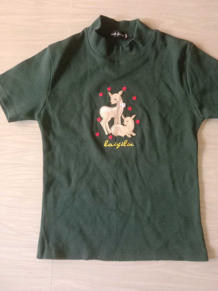 Cute Winter Dark Green Top💚💅❄️