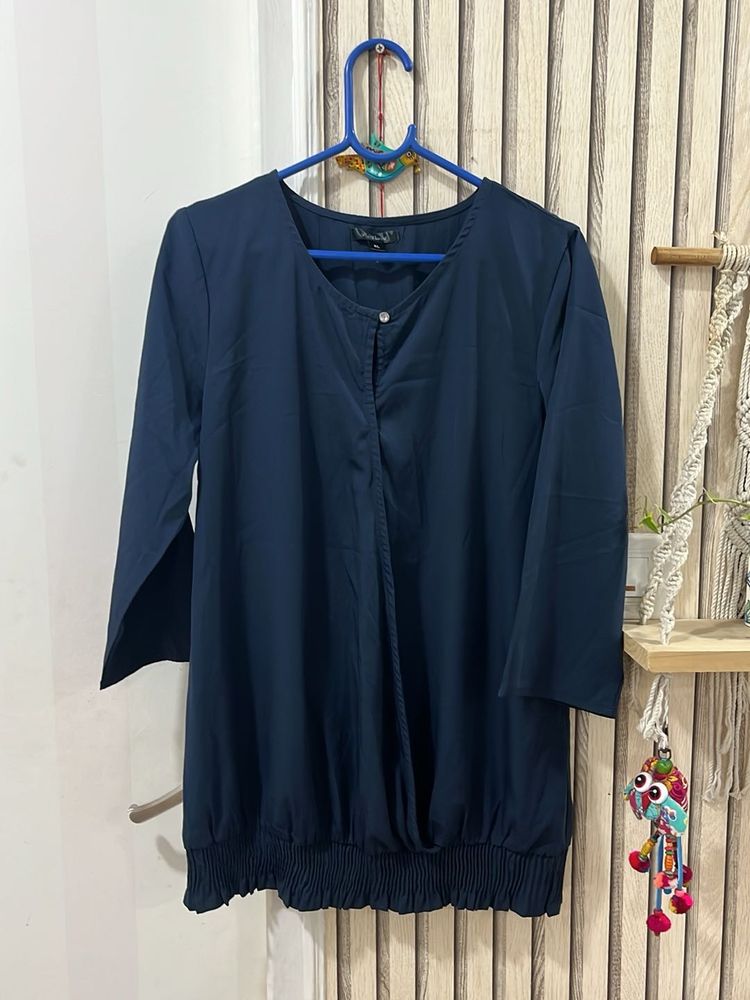 Elegant Navy Blue Blouse