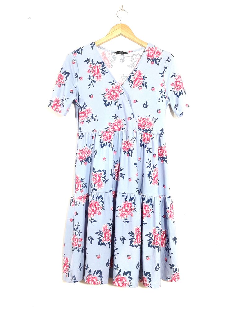 Light Blue Floral Print Dresses (Women&#39;s)