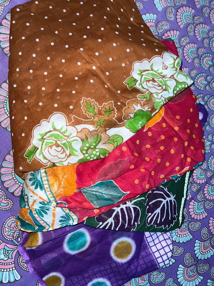 Vintage Patterned Dupattas - Set of 4