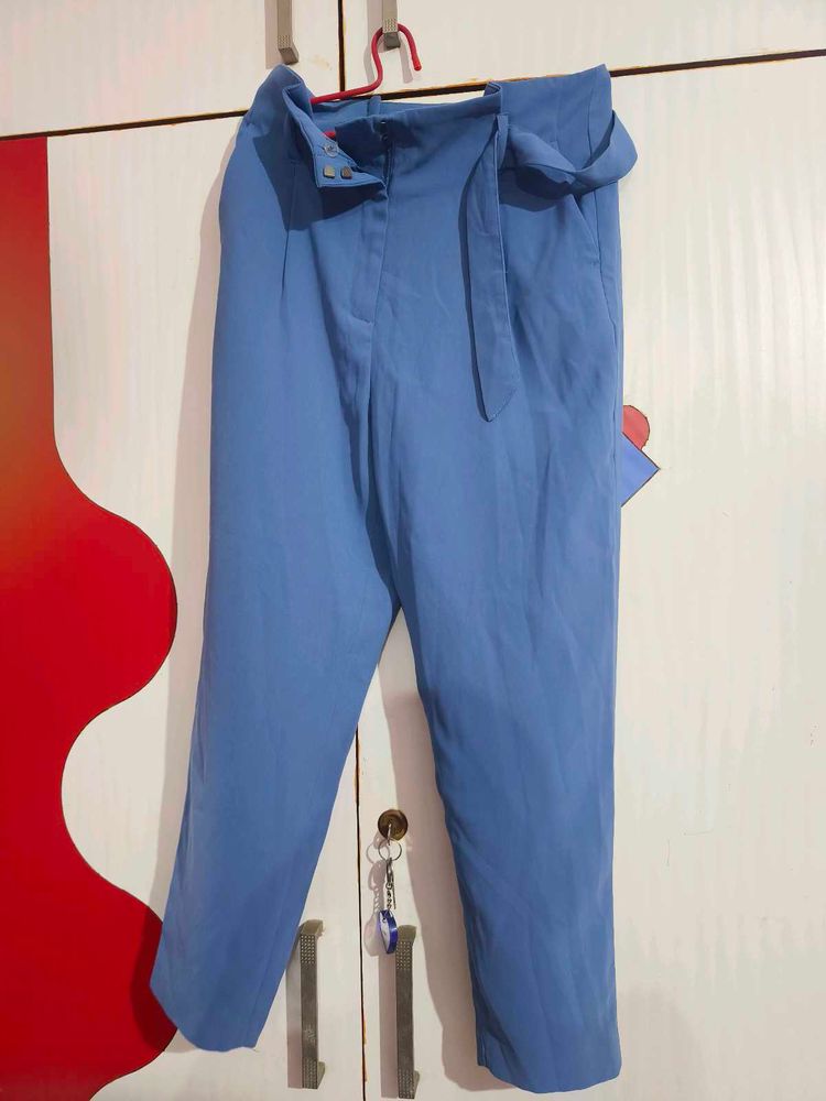 H&amp;M blue straight trousers