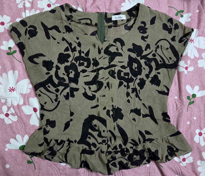 Floral Print Peplum Top