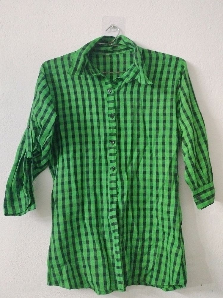 Women&#39;s Shirt Green Check