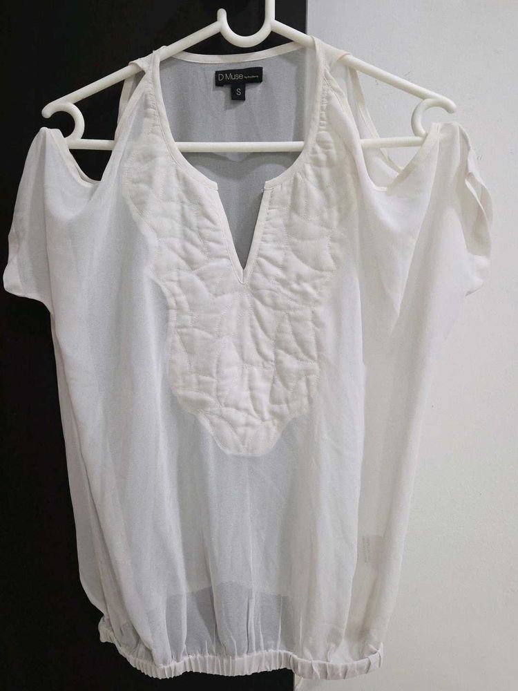 Offwhite Cold Shoulder Blouse