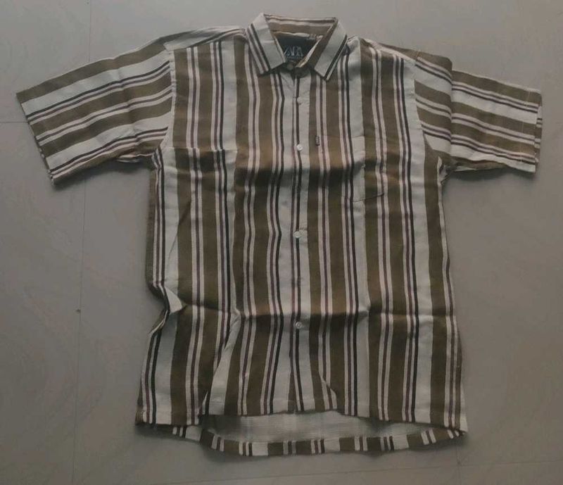 Zara Striped Short Sleeve Shirt