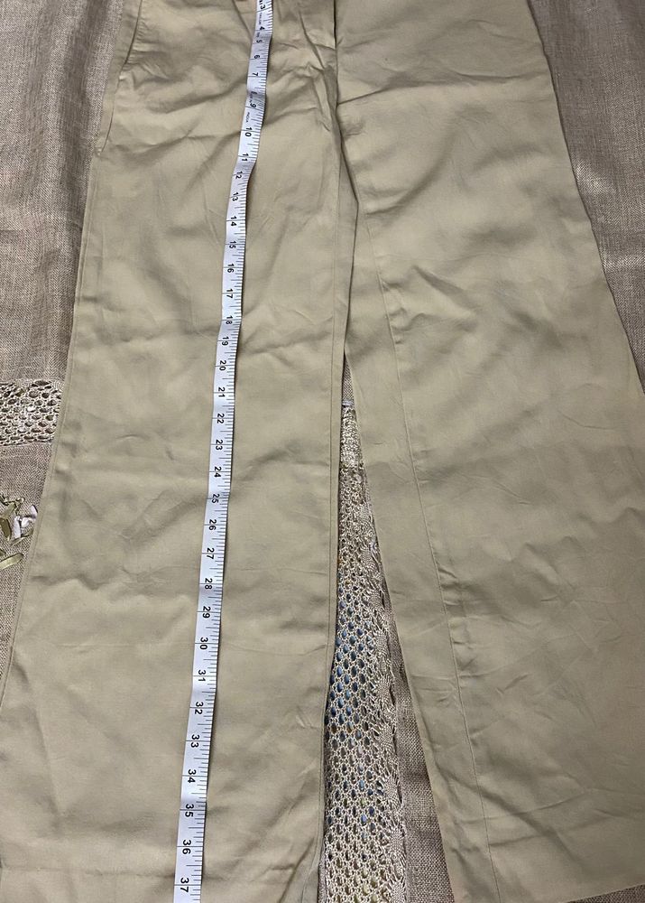 Khaki Wide Leg Trousers