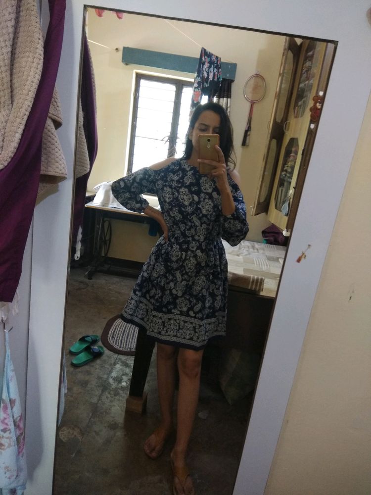 Paisley print cotton dress (M, 34/35&#34;)