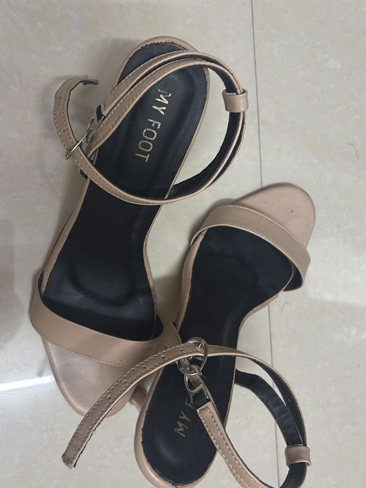 Nude Ankle Strap Heels