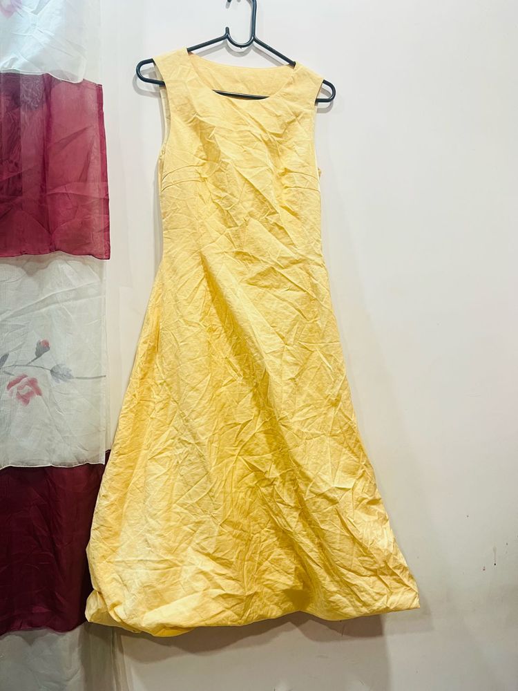 Yellow Balloon Midi Dress