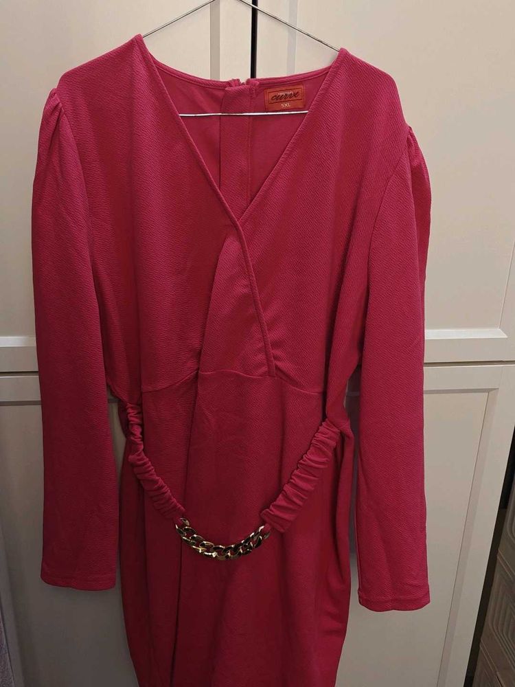 Pink Long Sleeve Party Dress