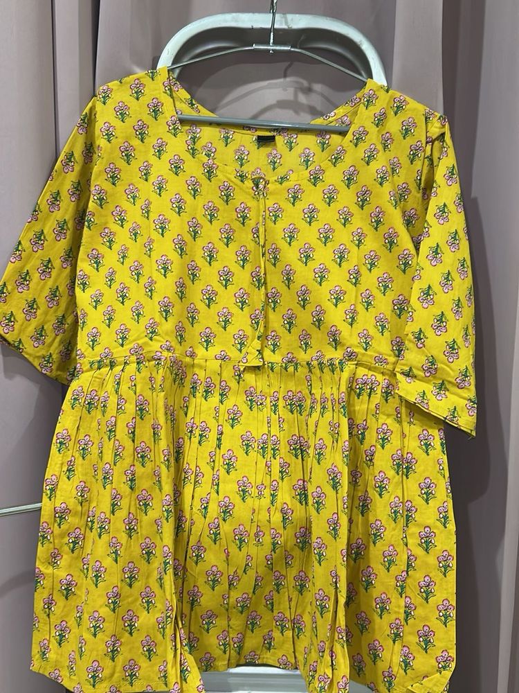 Yellow Peplum kurti