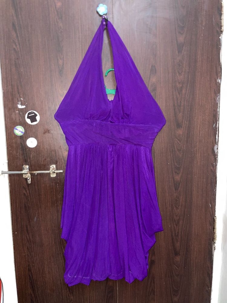 Sexy Purple Halter Dress
