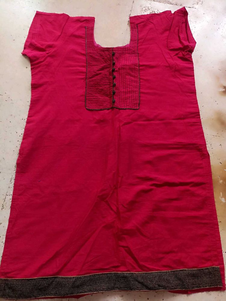 Red Tunic Dress with Embellishments