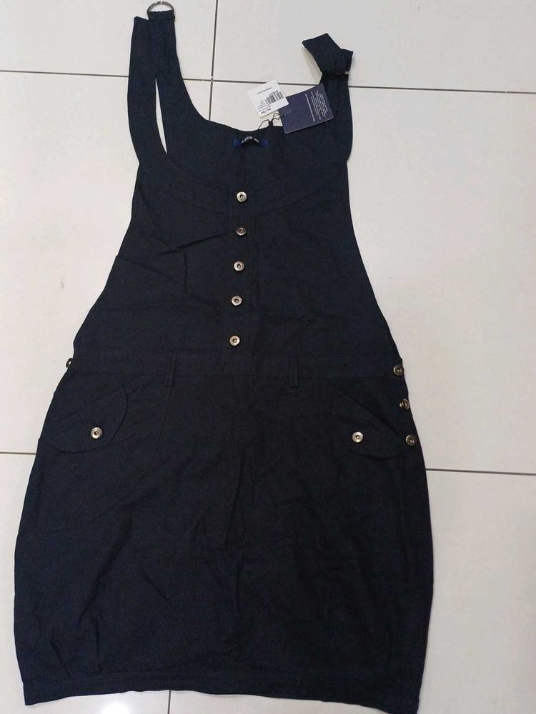 Black Knee Length Jumpsuit For Women.