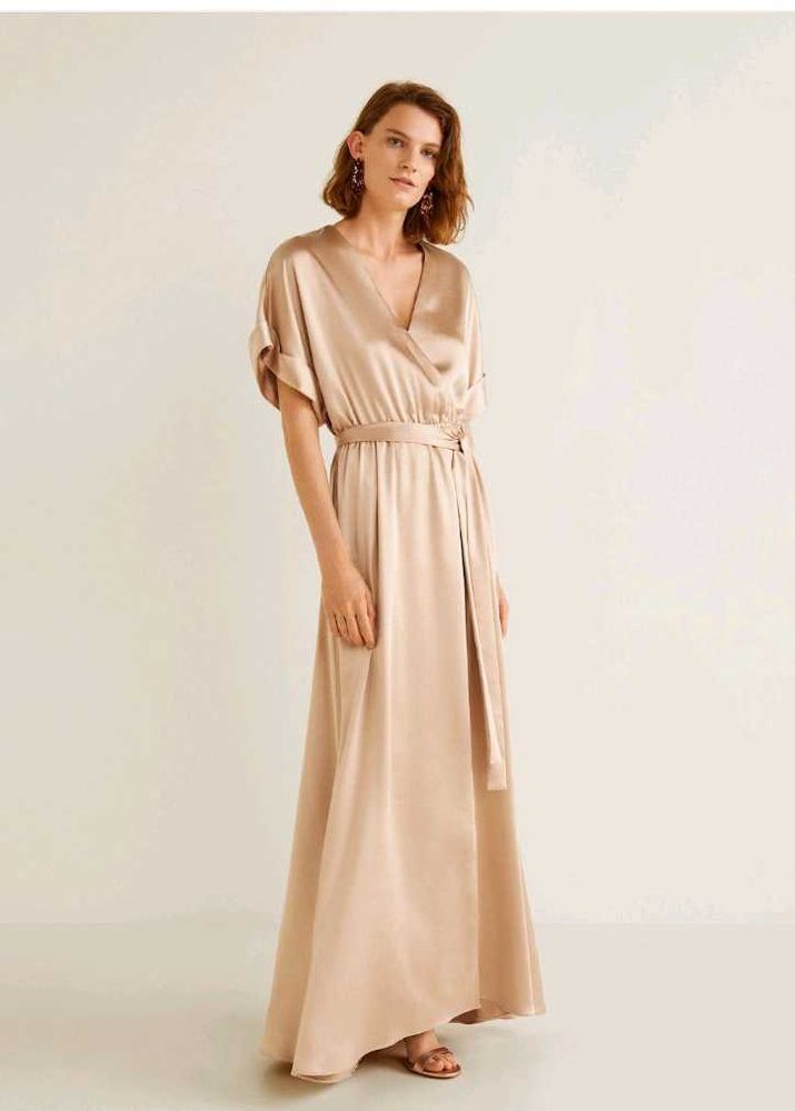 Mango Elegant Gold Maxi Dress