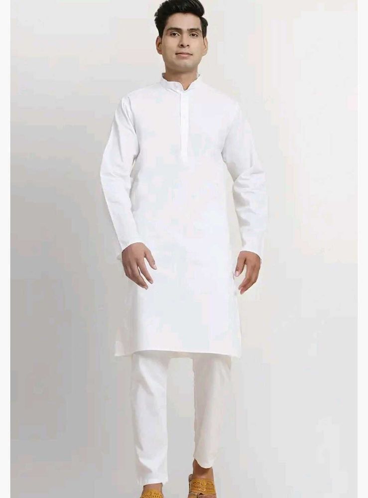 Men&#39;s White Kurta Pajama Set
