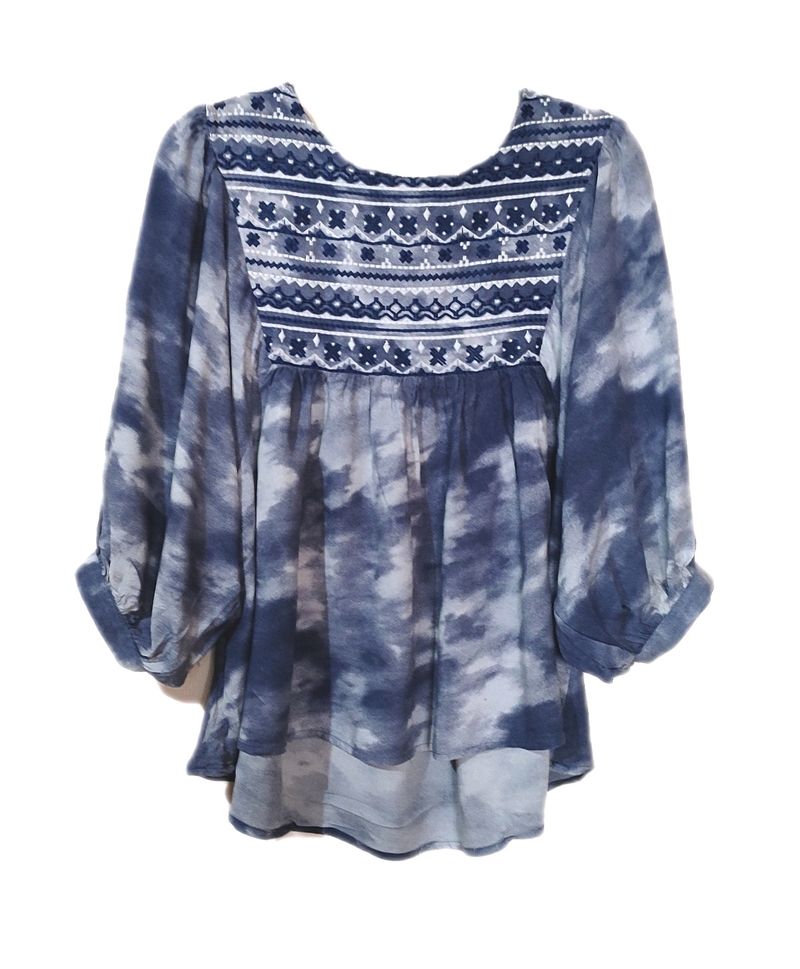 Blue Summery Tiedye Style Top