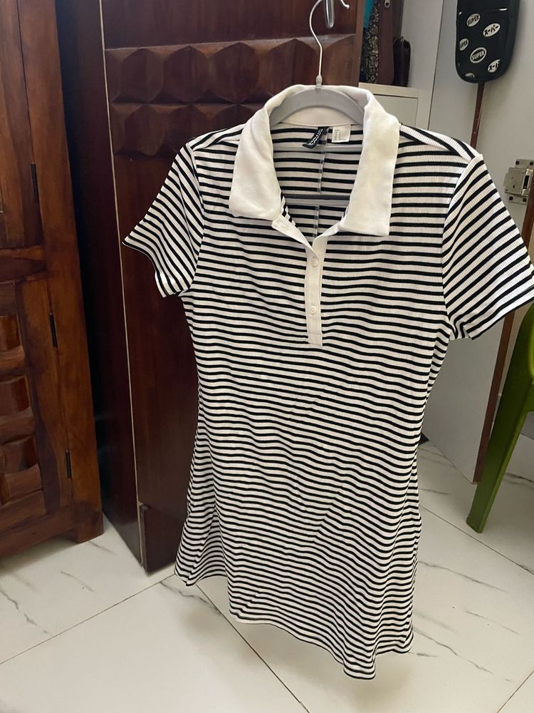 Striped Mini Shirt Dress