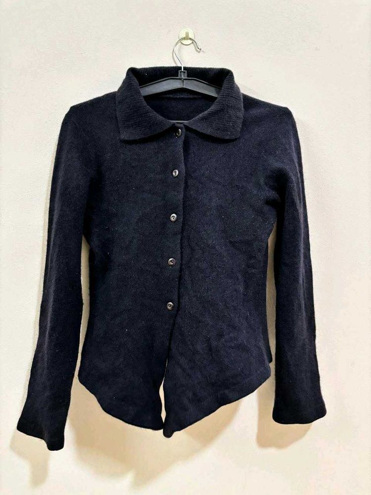 Black Knit Button-Down sweater coat style cardigan