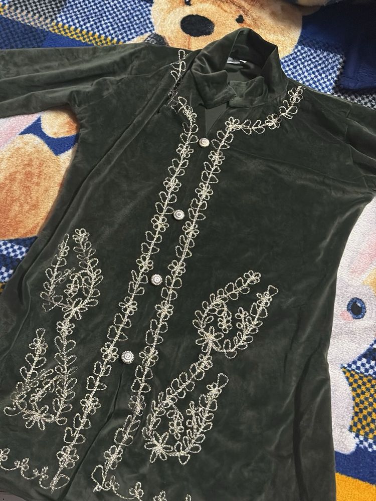 Embroidered Velvet coord set