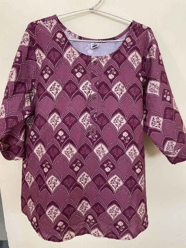 Patterned Long Sleeve Blouse