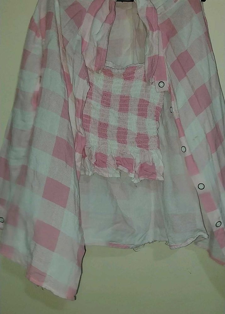 Pink Checkered Top