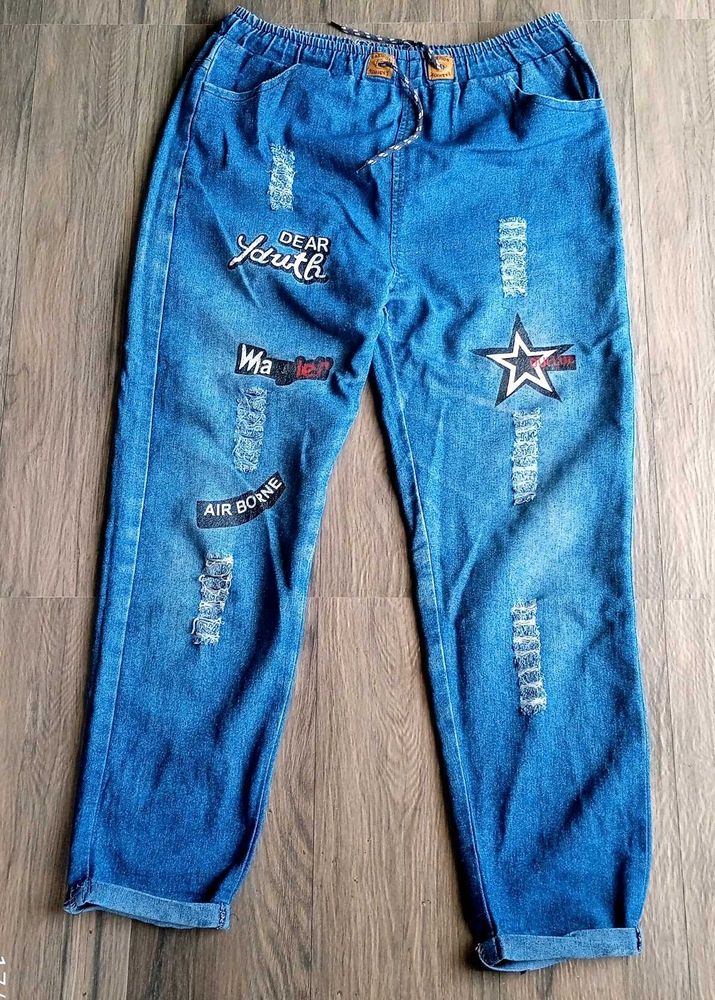 Embroidered Denim Jeans