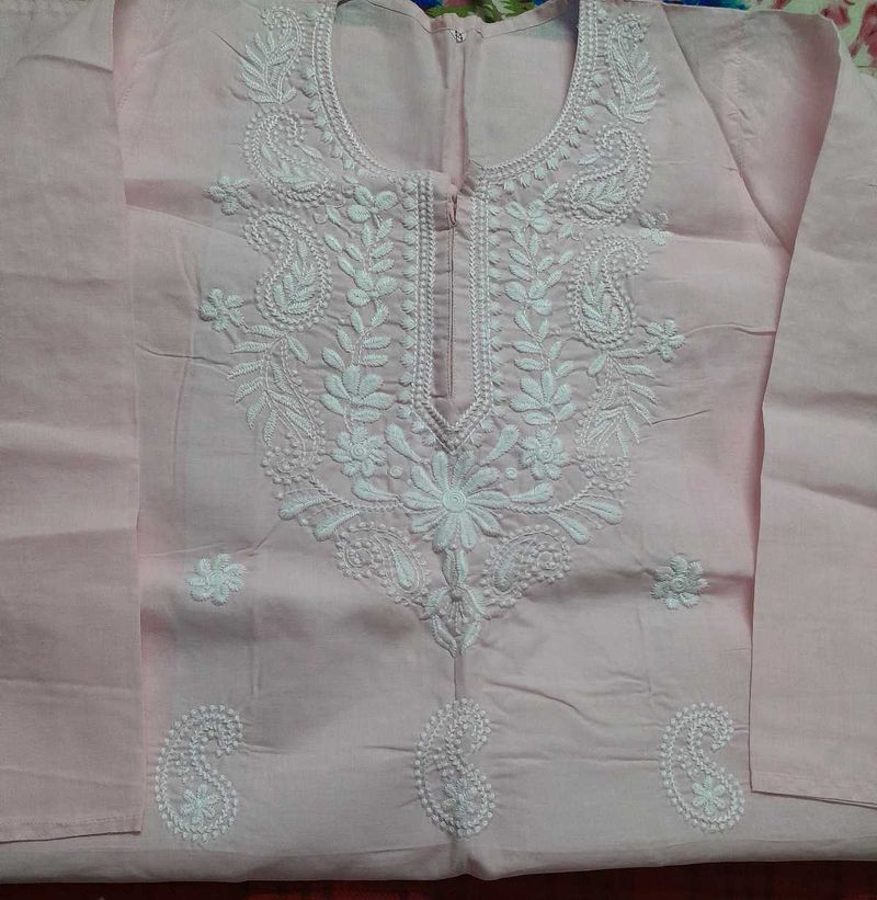 Baby Pink Chikankari Kurta
