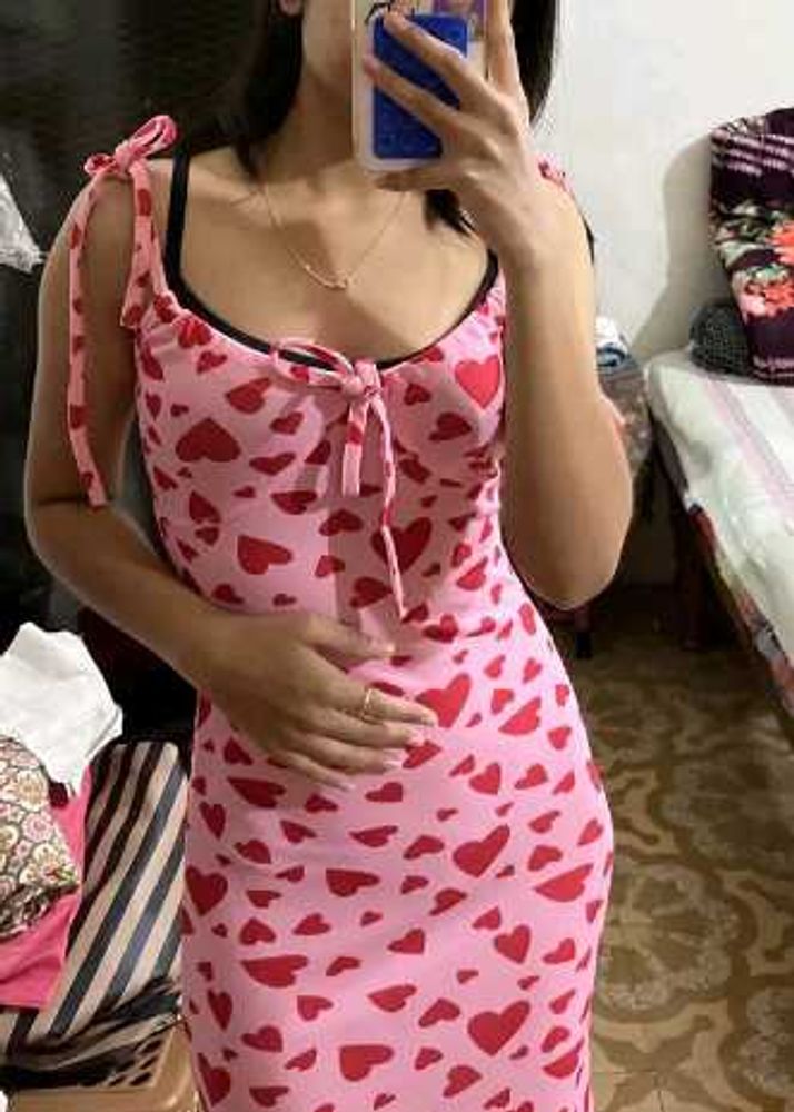 Pink Heart Bodycon Dress