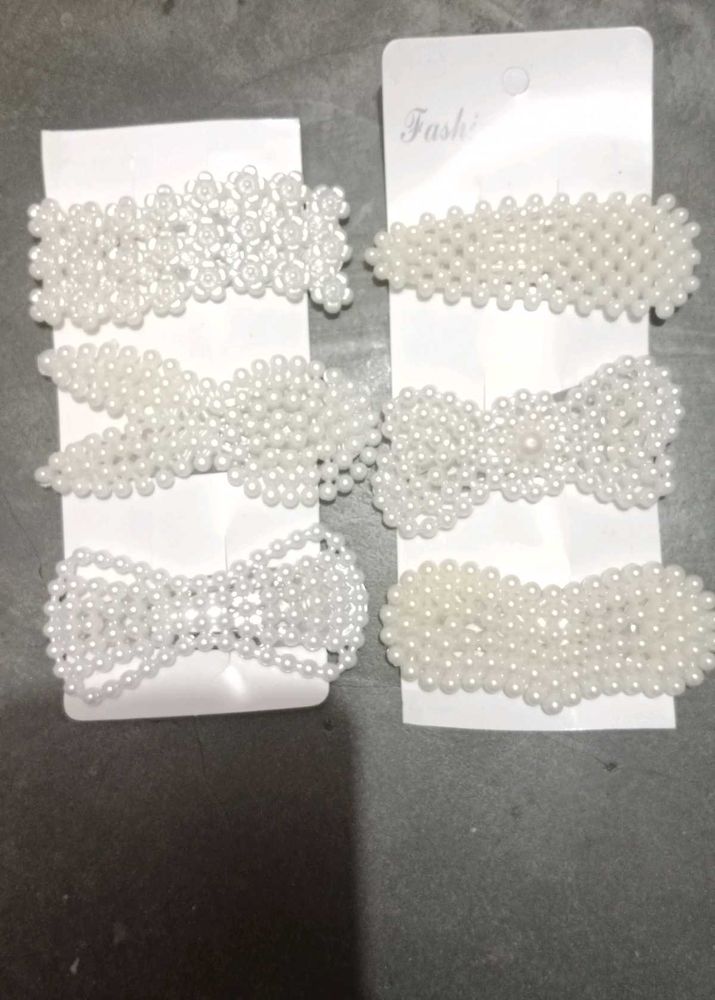 Pearl Hair Clip Set of 6