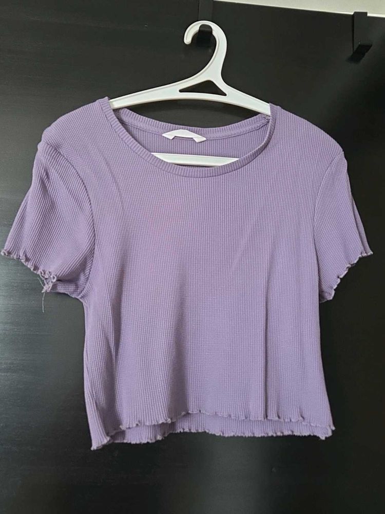 Cute Purple Ribbed Tee