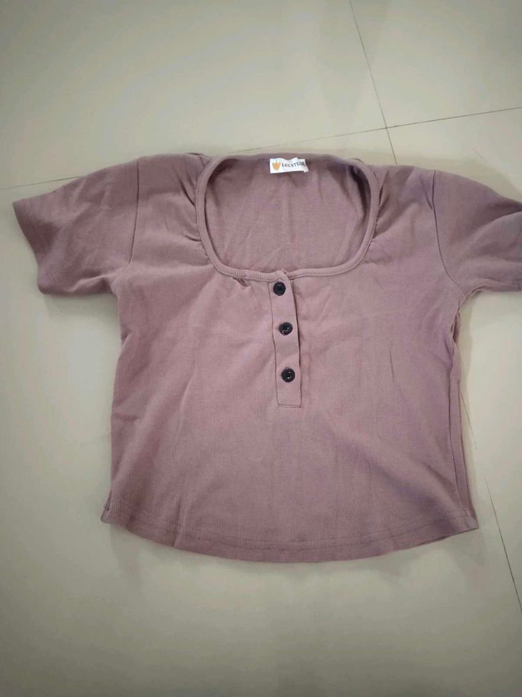 Casual Brown Crop Top